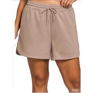 Zenana NWOT Cocoa Scuba Elastic Waistband Shorts With Pockets Size 1X
